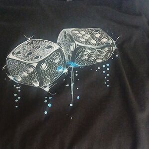 Black T-Shirt with Dice Graphic